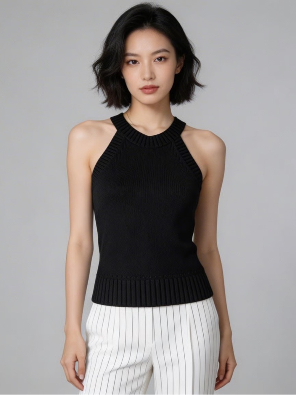 BANANA REPUBLIC FACTORY | Black Sleeveless Racerback Sweater Sz XS